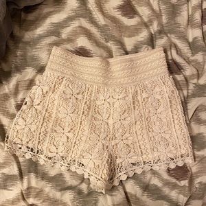 TopShop crochet lace cream shorts